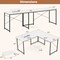 95" L-Shaped Desk for Two People with Adjustable Monitor Shelf and Cable Management